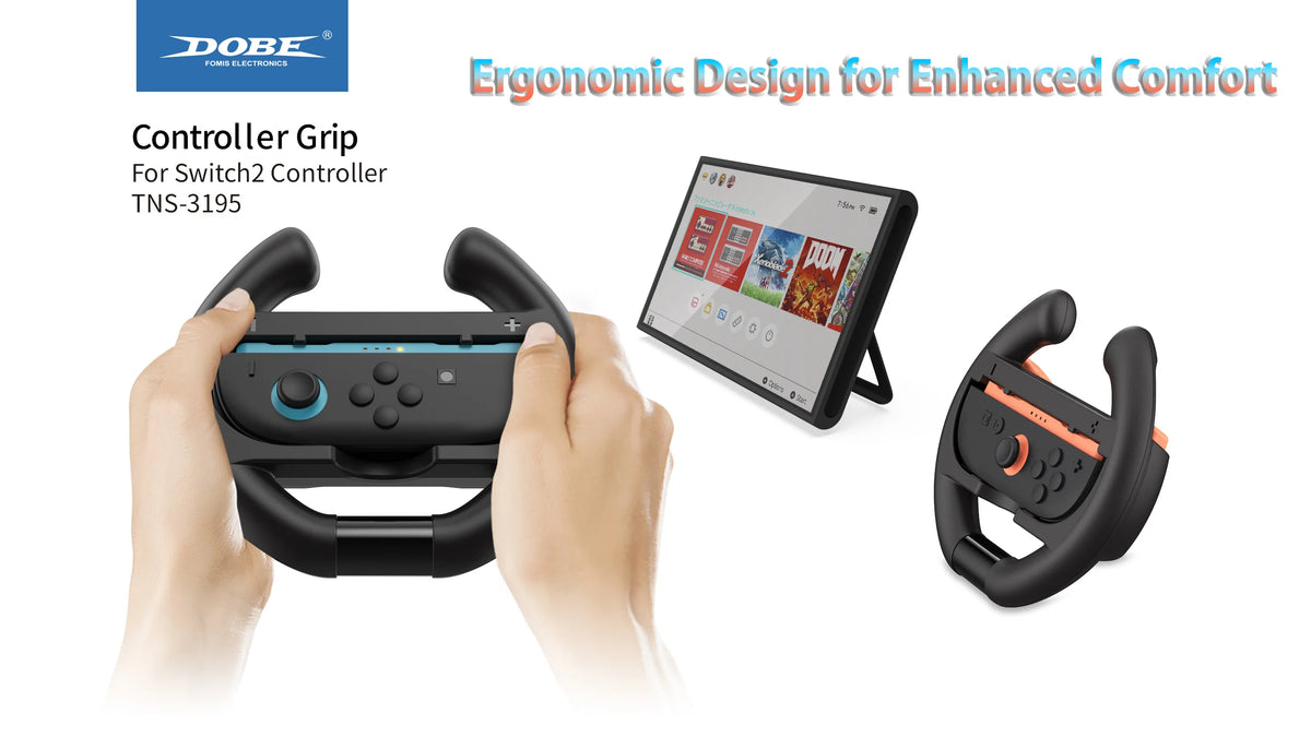 For Switch2 4-In-1 Steering Racing Wheel Controller Grip Left and Right Jon-Con Accessories 2 Hand Holder for Mario Kart World