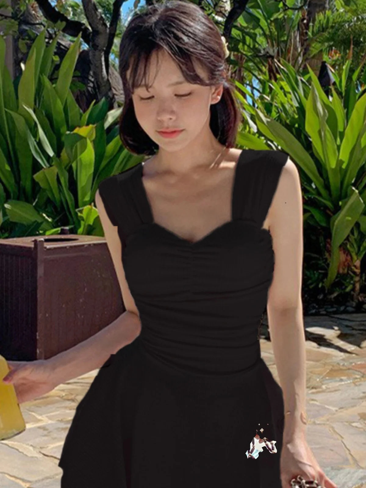 New Women's One-Piece Swimsuit Dress StyleSlimmingSexyIns Fairy Hot Spring SwimsuitBrand Mysterious Shark Sleeveless Fixed Ch...