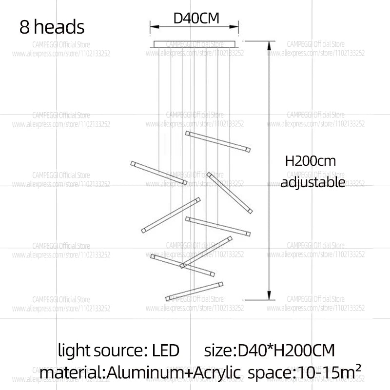 Modern Chandelier Luster Lights For Stair Hall Dining Living Room Duplex Building Indoor Lighting Fixture Staircase Chandelier