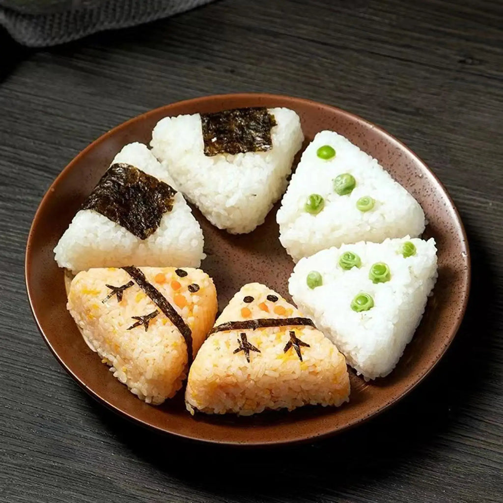Sushi Mold Maker 6 Cavity Triangle Rice Ball Onigiri Mold Bento Box Tools Non Stick Kitchen Gadgets for Meal Prep Cooking DIY