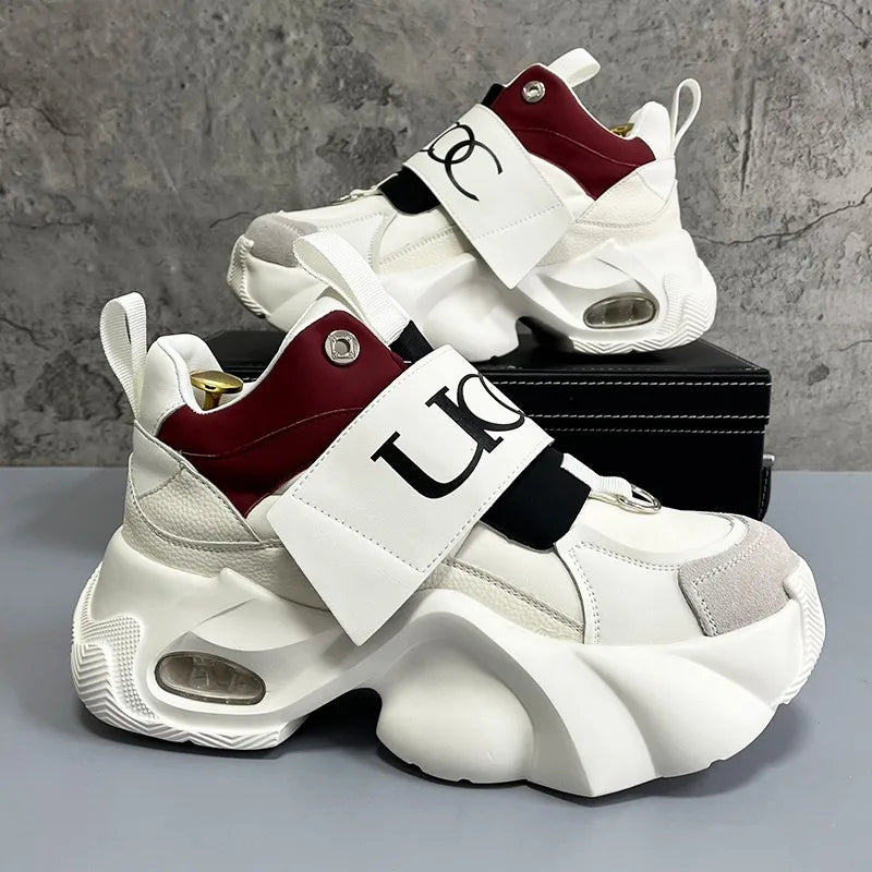 Men's Sport Shoes Comfortable Casual Running Shoes 2025 Spring Autumn Thick Bottom Heightening Korean Style Versatile Dad Shoes