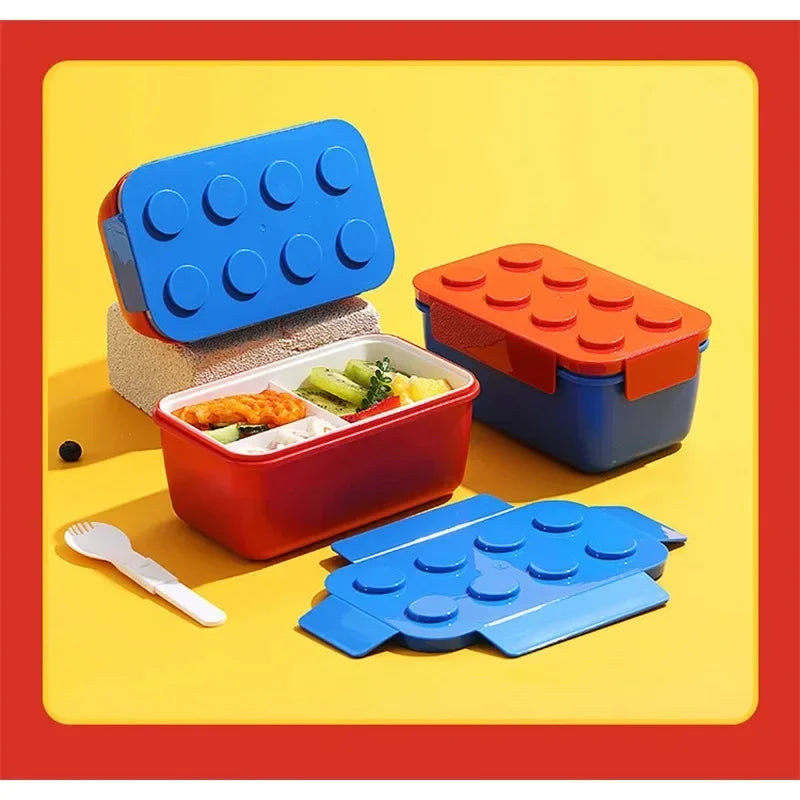 Lunch Box DIY Building Block Portable Modular for Children Student Outdoor Picnic Bento Food Storage Container Fruit Salad Box