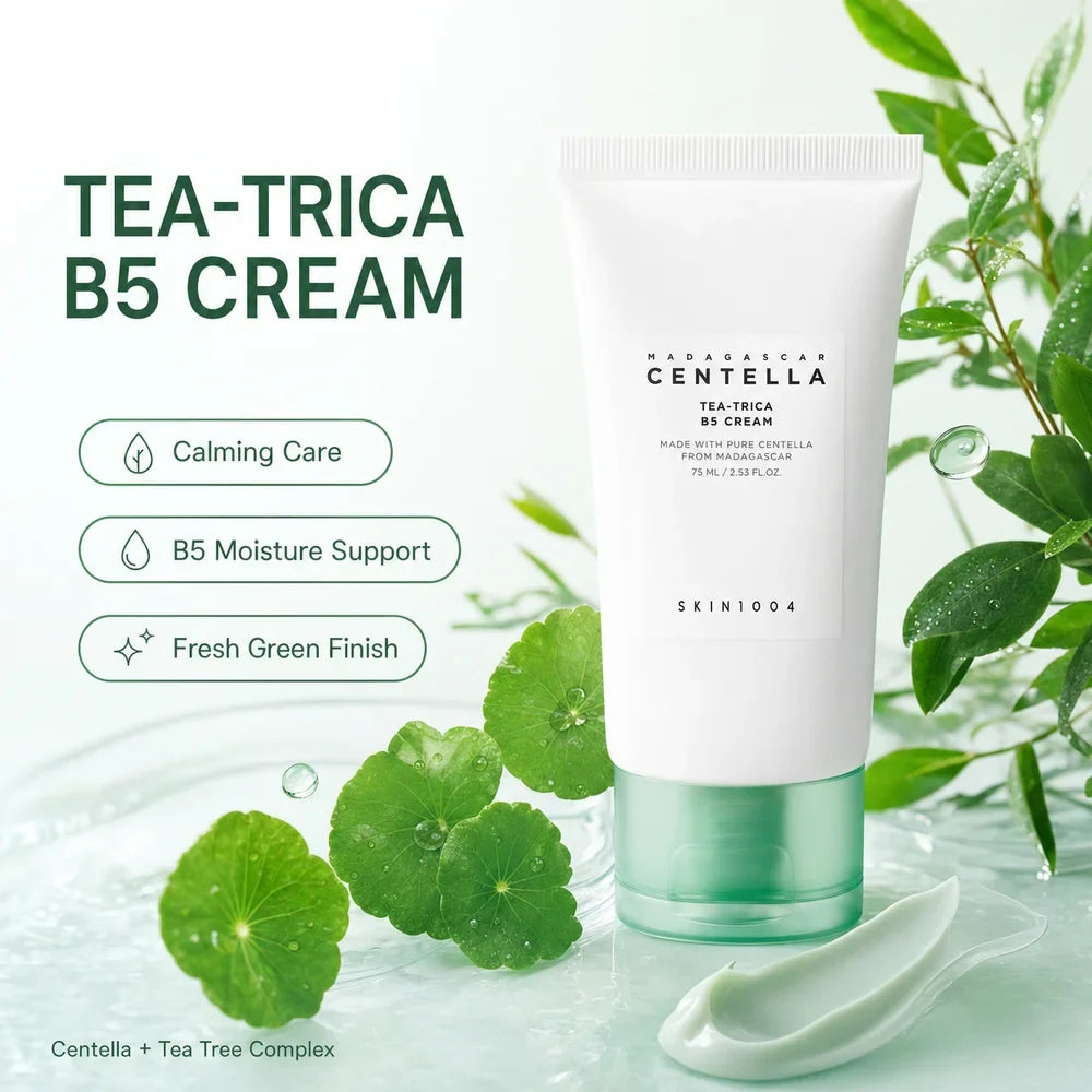 Korean Skincare Centella Face Cream Series,Tea-Trica Soothing,Tone Brightening,Hyaluronic Acid Poremizing Light Gel Cream 75ml