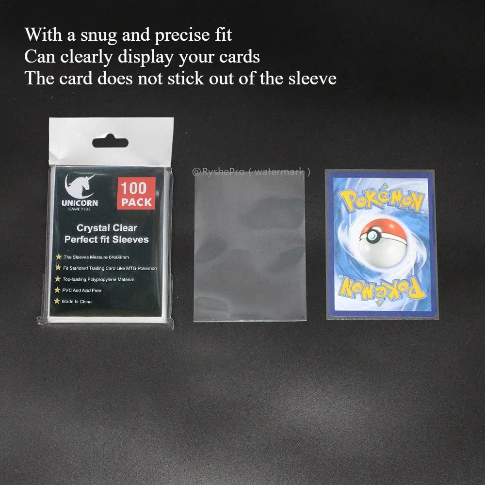 100pcs Trading Card Sleeves Soft Clear Perfect for Double-sleeving and Compatible with Pokemon Mtg Cards Sport Cards