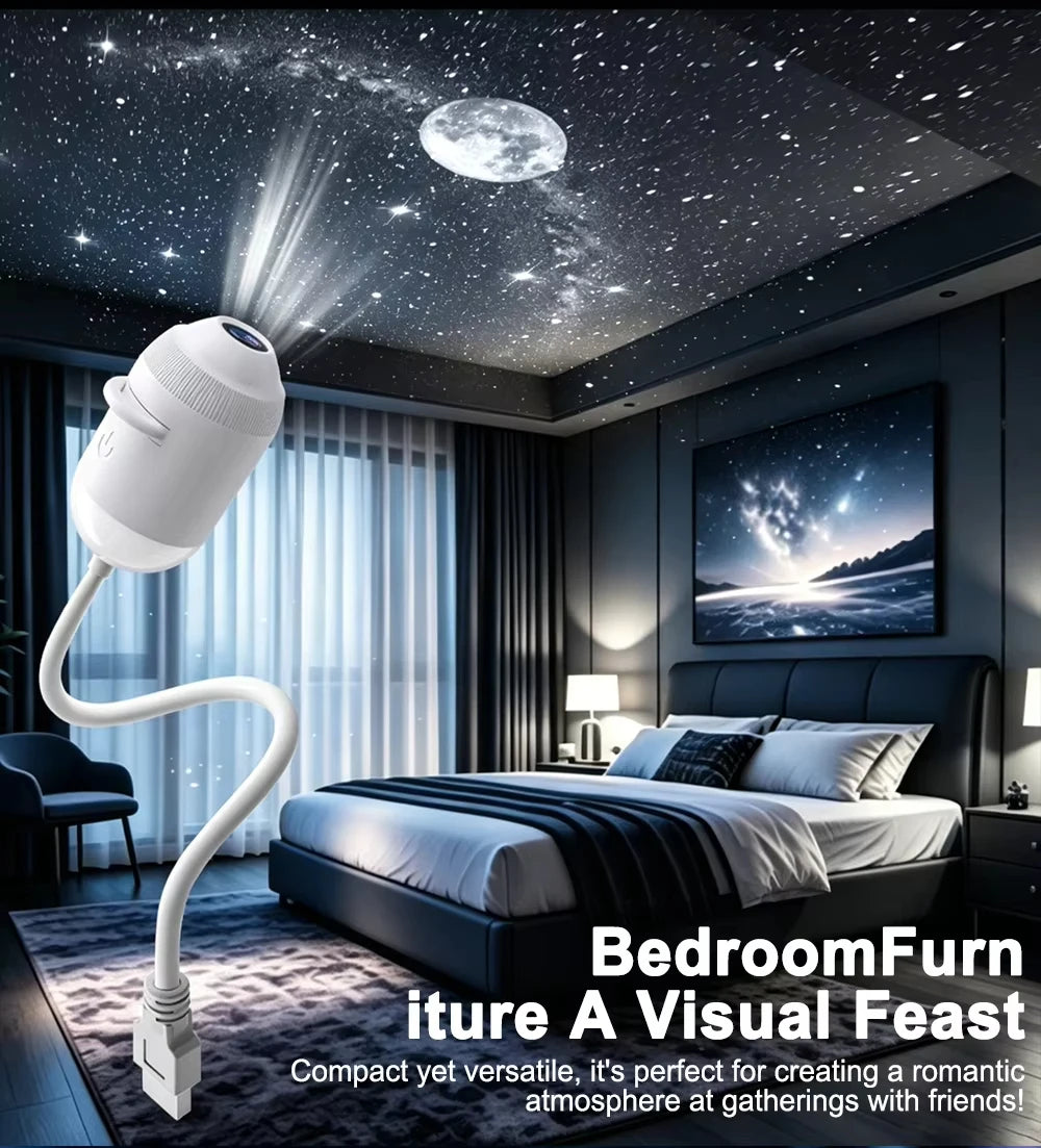 New Usb Star Sky Projector Light Romantic Galaxy Ambience Lamp Car Interior Decor Bedroom Night Light Starry Projection Lamp