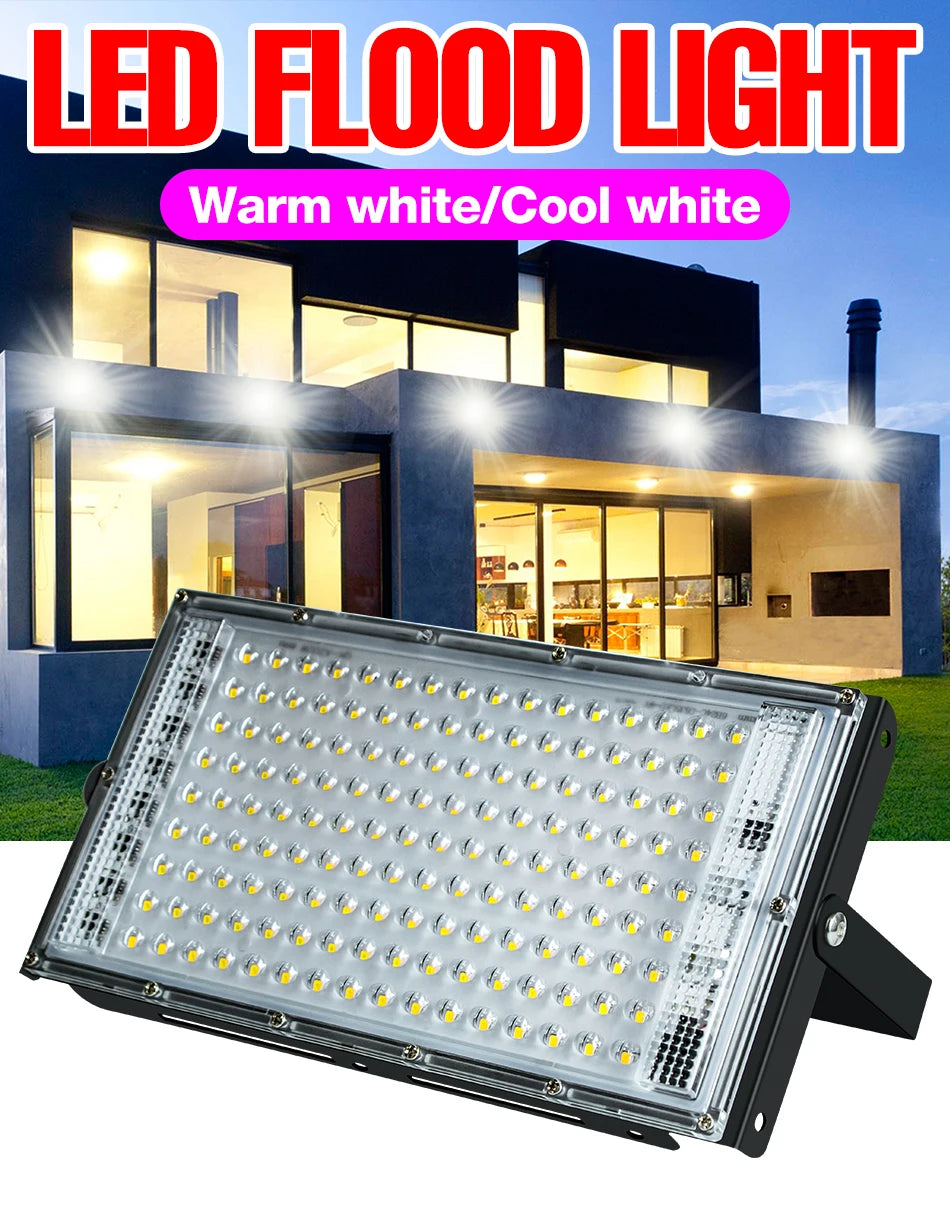 200W Outdoor LED Flood Light IP65 Waterproof Street Lamp 220V Spotlight Storage Room Corridor Gardn Lighting Cold/Warm White