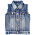 Girls Denim Vest,Kids Denim Jacket,Boys Vest Coat,Sleeveless Tassels Lapel Outerwear,Casual Button Children's Cowboy Waistcoat