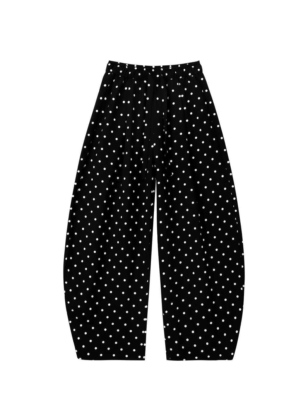 Linen Polka Dot Wide-Leg Pants for Women's Summer, Thin High-Waisted Loose and Laid-Back Style Yamamoto Pants, Casual Straight-L