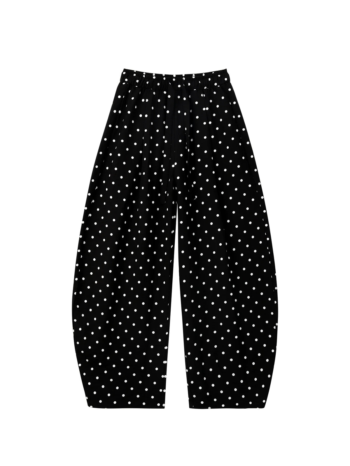 Linen Polka Dot Wide-Leg Pants for Women's Summer, Thin High-Waisted Loose and Laid-Back Style Yamamoto Pants, Casual Straight-L