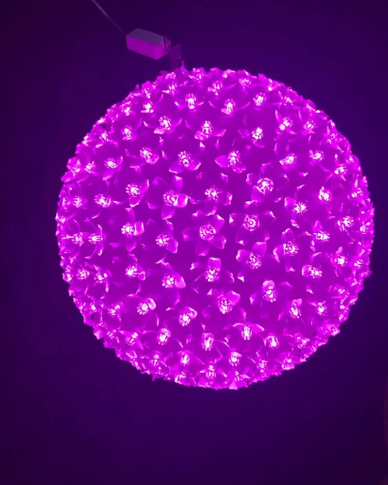 LED Cherry Blossom Sphere Lights for Christmas Tree Holiday Indoor Engineering Light Strands Decoration