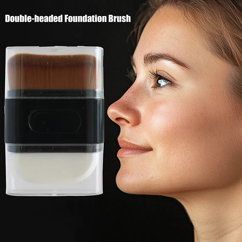 1 Pcs Professional Foundation Makeup Brush Double-ended Wave Top Contour Brush For Beauty Blending Liquid Powder Concealer Cream