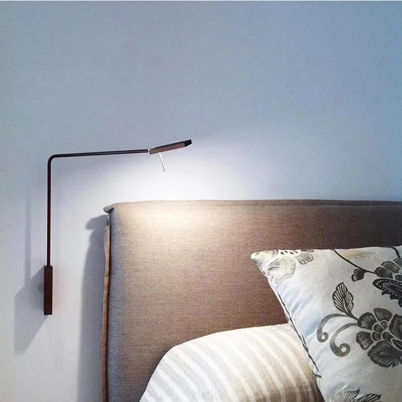 Dimmable Wall lamp for Bedroom Adjustable Wall Sconces Matte Gold Wall light fixture For Bedside Office Modern Sconce Lighting