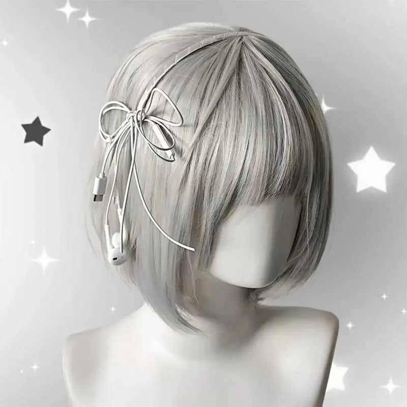 Headphone Wire Bow Hair Clip Korean Fashion Harajuku Cute Upcycled Aesthetic Hair Accessories Girls Hair Pin Hair Accessories