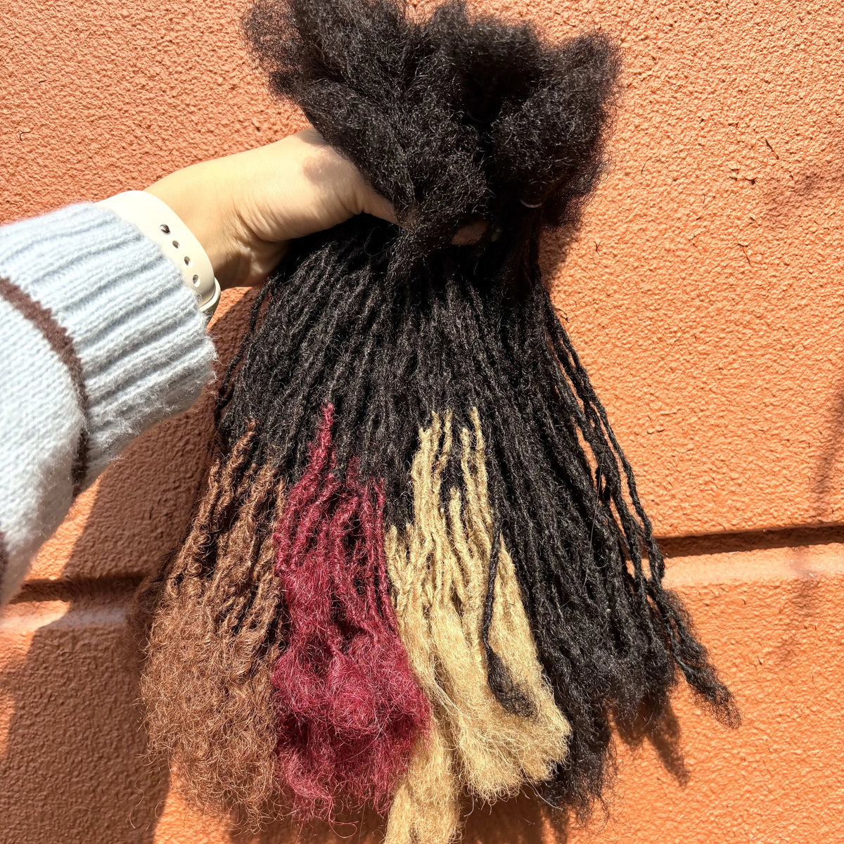 0.2cm Colored Handmade Inter Loc Extension Human Hair 10in Permanent Micro Sisterlocks Extensions Natural Looking Soft Dreadlock