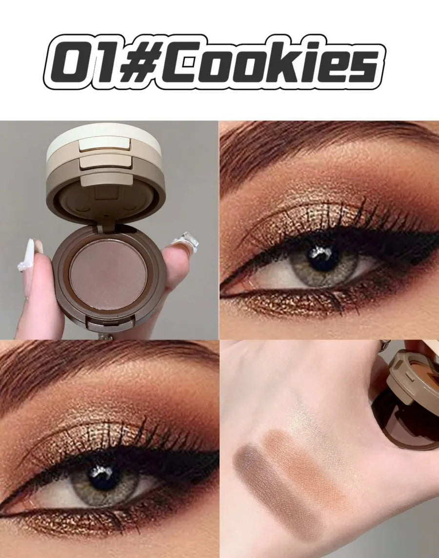 SHAQINUO Three-color Flip-top Eyeshadow Matte Pearlescent Earth-tone Eyeshadow Palette, One Palette to Complete Your Makeup