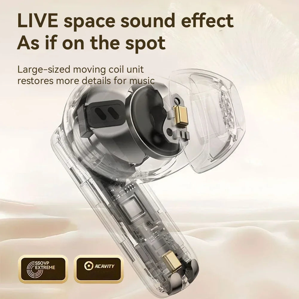 LED Digital Display Bluetooth Earphone Wireless Headset In-ear Mega Bass 9D Surround Sound Game Low-delay HD Call For iPhone
