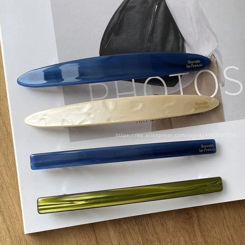 Leaf Fritillaria Korean Refreshing Fruit Green One line Clip Spring Clip Short Hair Horse Tail Hair Clip French Princess Head