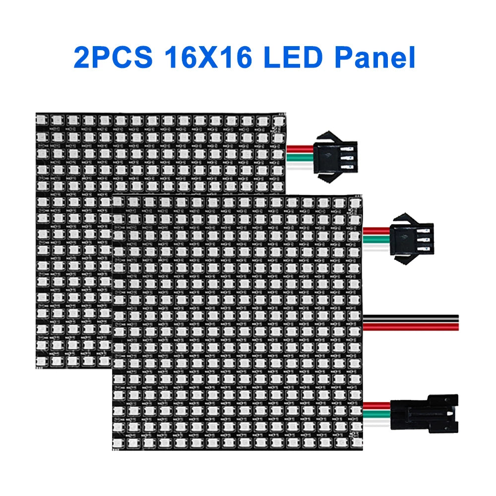 WS2812B Individually Addressable LED Panel Digital Flexible 5050 RGB Matrix Screen Module Light DC5V 8x8 16x16 8x32  64/256Pixel