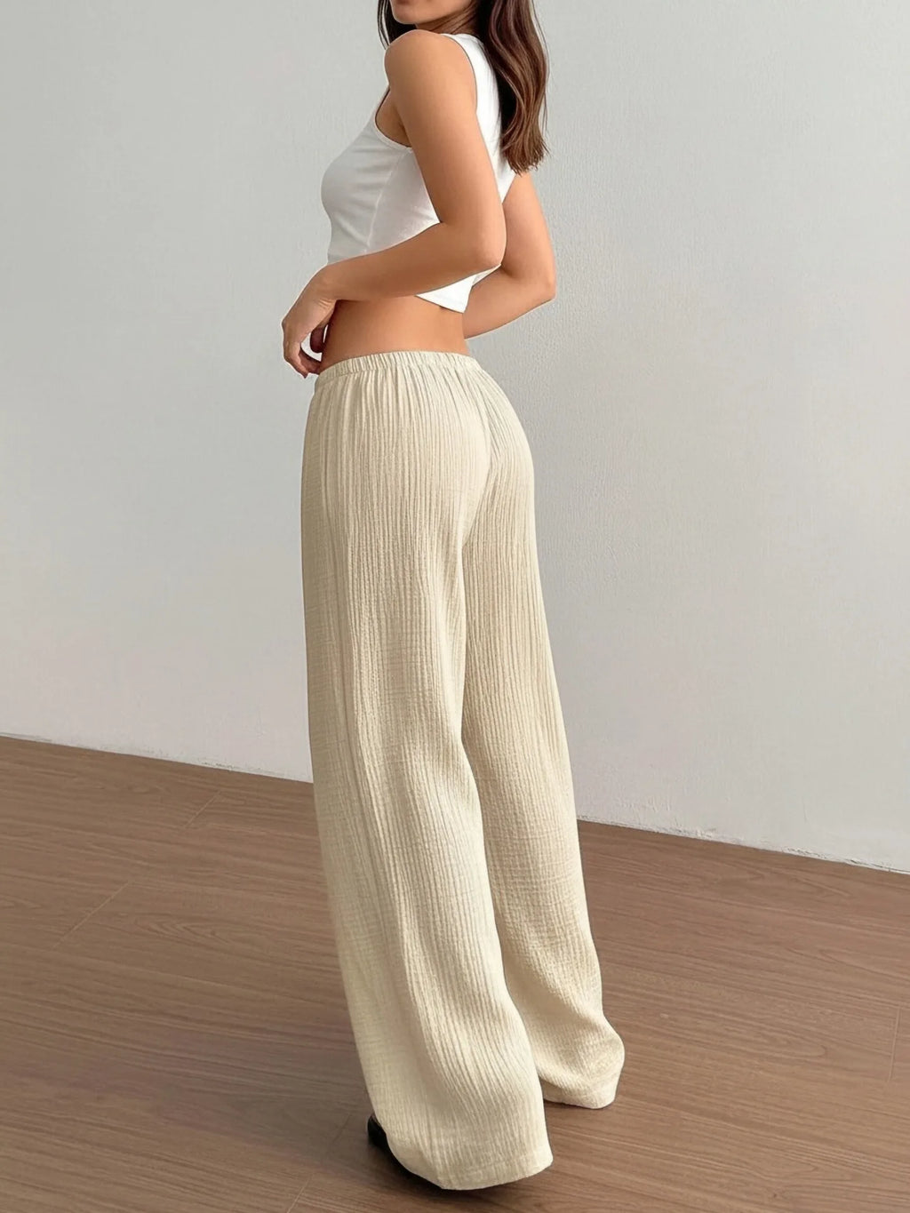 Summer Thin Texture Loose Pants Women High Waist Wide Leg Pants Women Casual Lazy Style Comfortable Breathable Trousers Women