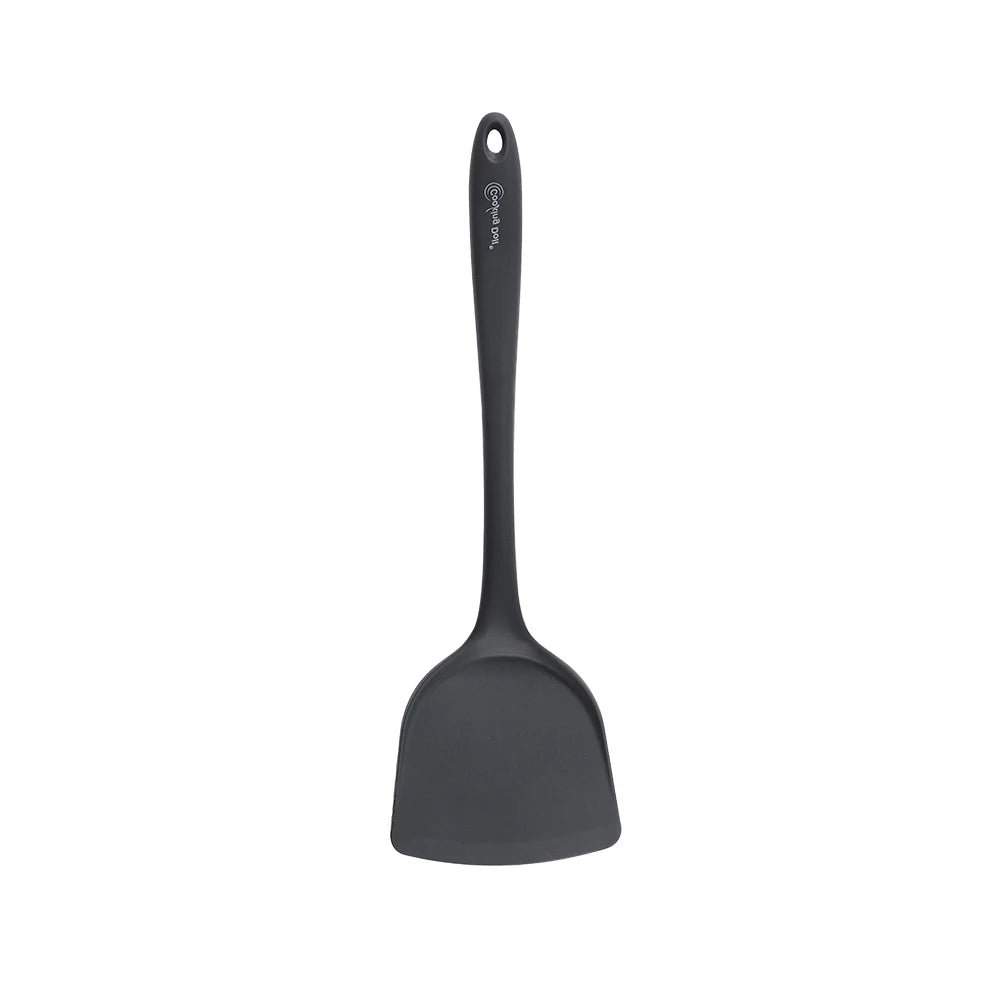 Thickened gray silicone kitchen utensils, kitchen spatula, soup spoon, kitchen multifunctional cooking silicone spatula