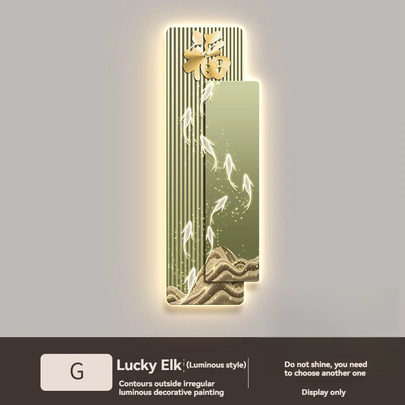 Light Luxury Entrance, Led Lights Decorative Paintings Home Decor Attracting Wealth Reindeer Living Room Corridor Mural Lights