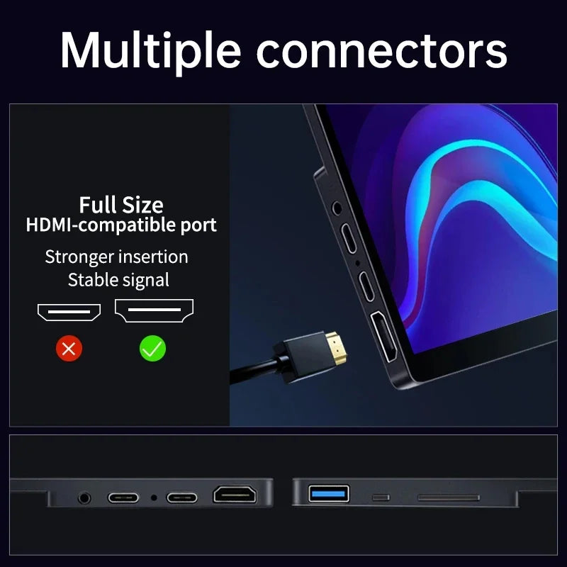 16 Inch 4K AMOLED Touch Screen Portable Monitor 3840*2400P 100%DCI-P3 500Nit 10Bit 100000:1 Display For PC Laptop Phone PS5 Xbox