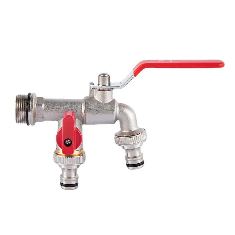 Garden Outdoor Bibcock Faucet DN15 DN20, Anti-freeze, Dual Control Copper for Washing Machine and Kitchen Garden Sink    1/2
