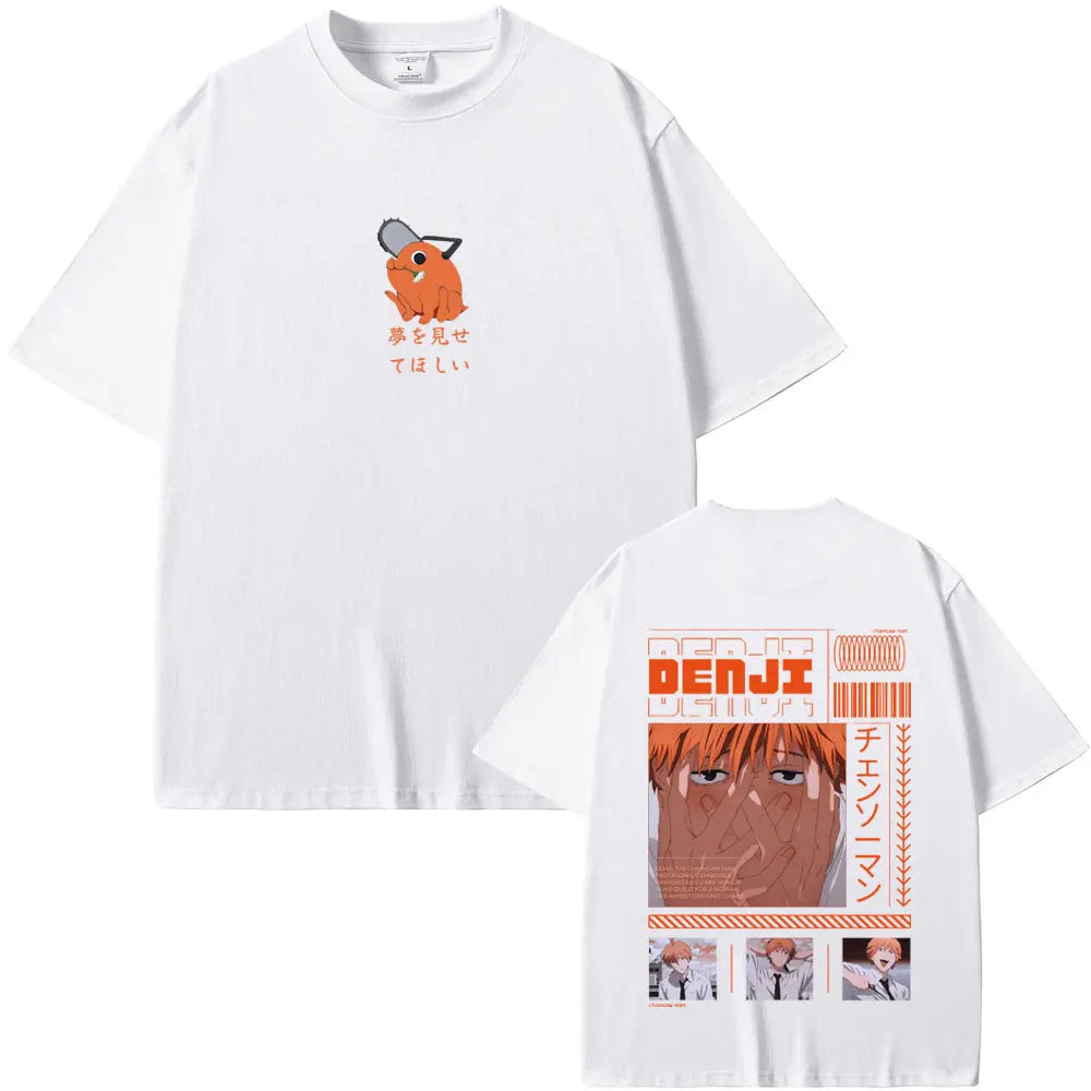 Anime Chainsaw Man T-shirt Cartoon Denji Pochita Funny Graphic T Shirts Tops Men Women Manga Casual Oversized Tshirt Streetwear