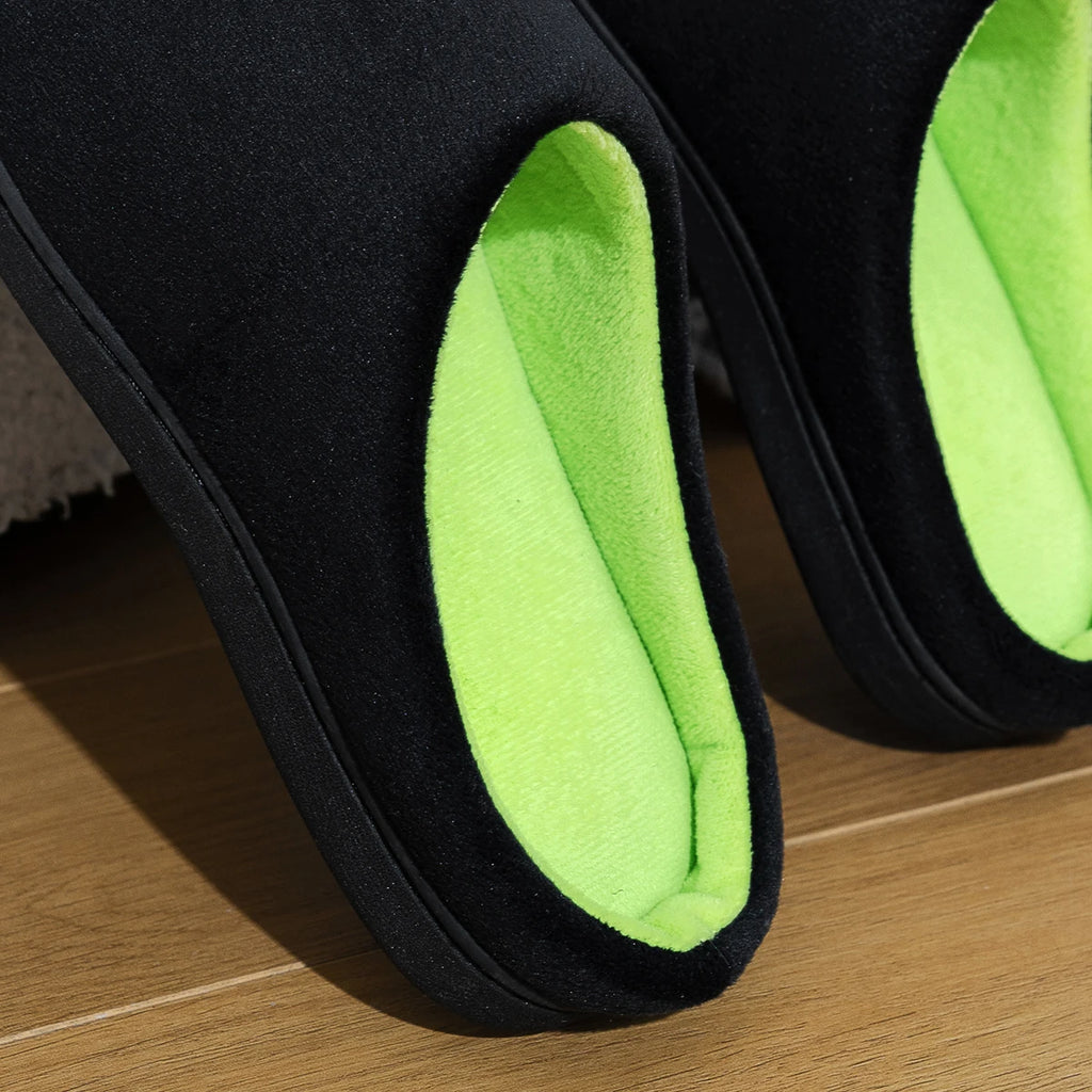 Women Home Slippers Contrasting Color Trendy Half-pack Slippers Suitable For Spring Autumn Winter Women Non-slip Cotton