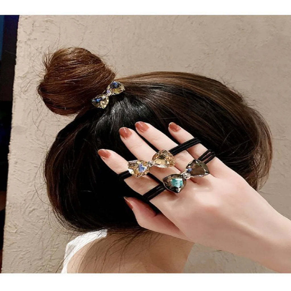 1PC Rhinestone Ribbon Headband High-value Simple Pillow Head Ribbon Hair Rope Tie Ponytail Hair Circle Headwear