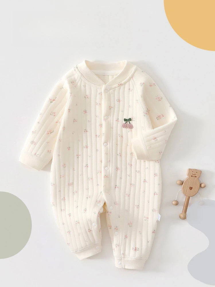 AYNIGIELL Autumn and Winter Newborn Jumpsuit, High-quality Pure Cotton Baby Girl Clothing 0-18 Month Baby Boy Outdoor Wear