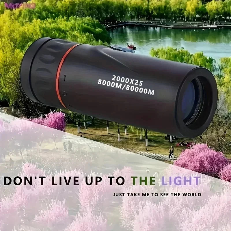 2000X25 Low Light Night Vision Monocular Telescope Large Aperture HD Imaging Portable for Outdoor Adventure Self Driving Tour