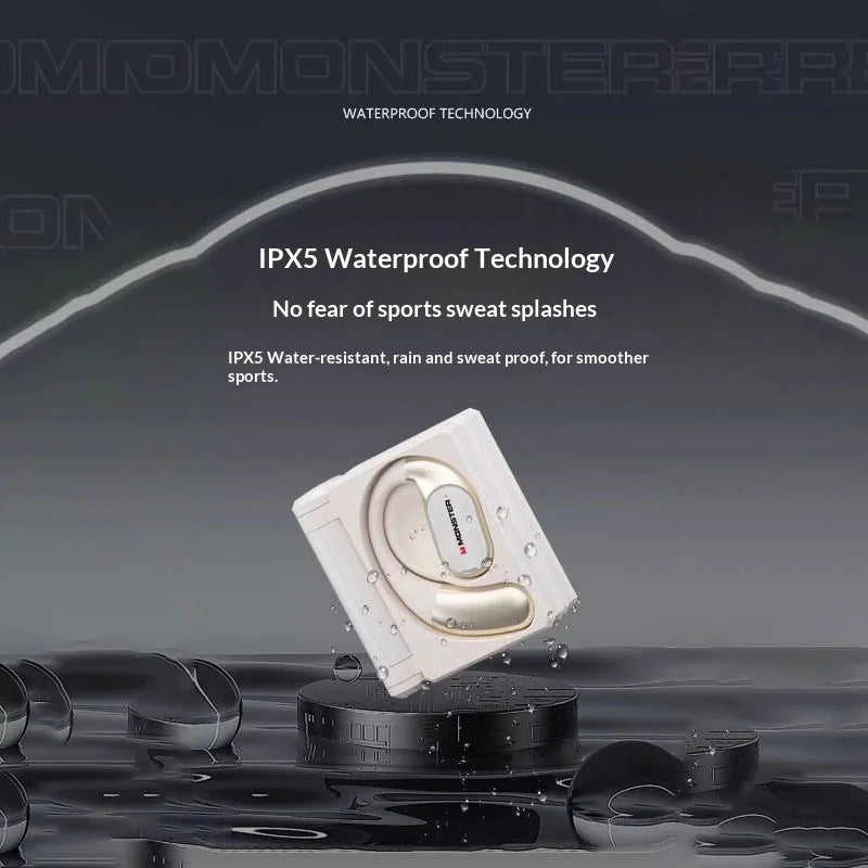 Monster AC530 Wireless Earbuds Waterproof Earhook Sports Headphones with ENC Noise Cancellation Double Fold Design