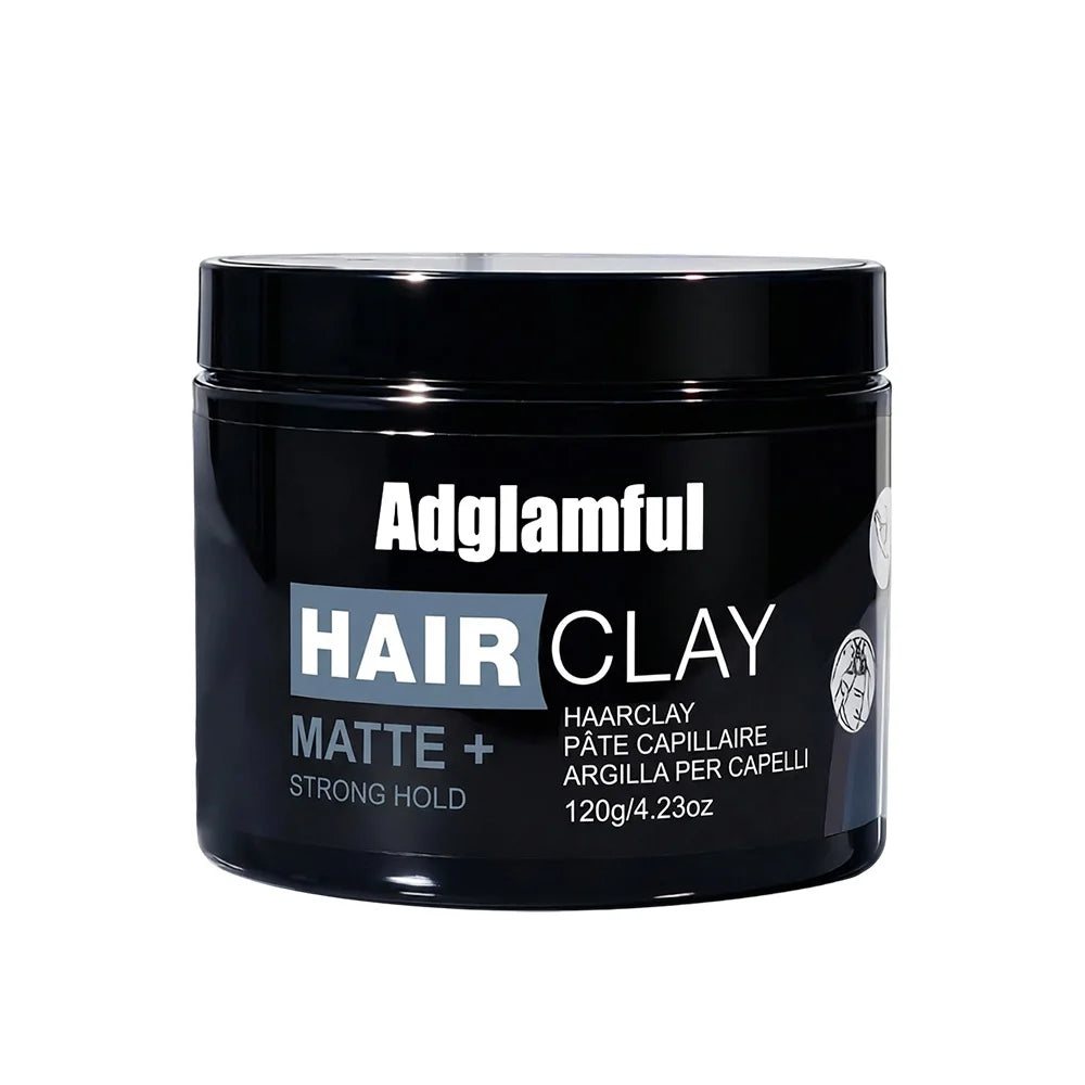 Adglamful Matte Hair Clay 120g -Cologne, Strong Hold, Lightweight, Non-Greasy, Reusable, Natural Look for Men