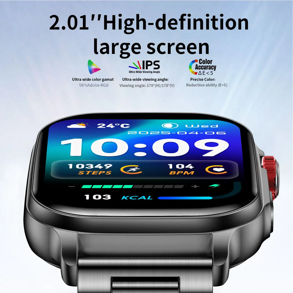 New1400mAh Military Grade Smart Watch 600 hours Battery Life 5ATM Waterproof BT Call Alert LED Flashlight 100+Sports Watches Men