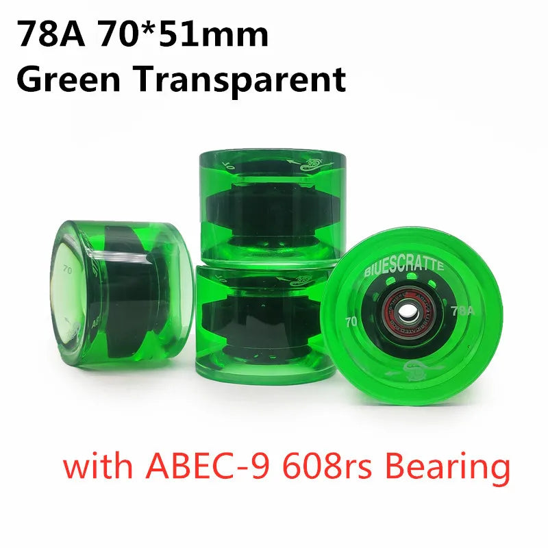 4pcs 70mm 51mm 80 duro Longboard Wheel for 70mm Skateboard Tire 80A Durable Elastic PU Ruedas for Road Street Skate Board Rodas