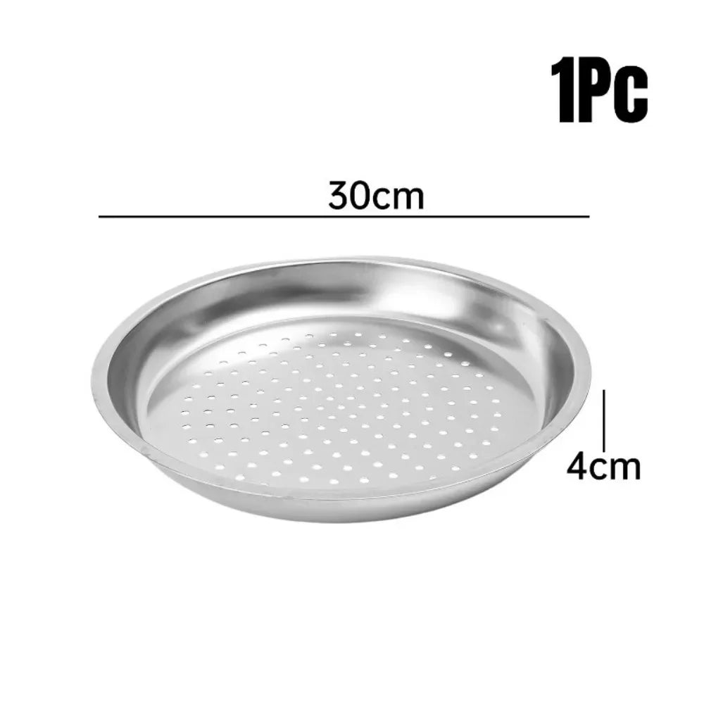 New 28/30/32/34cm Durable Dumplings Fish Steaming Tray Cooking Gadgets Thickened Steamer Stainless Steel Kitchen Wok