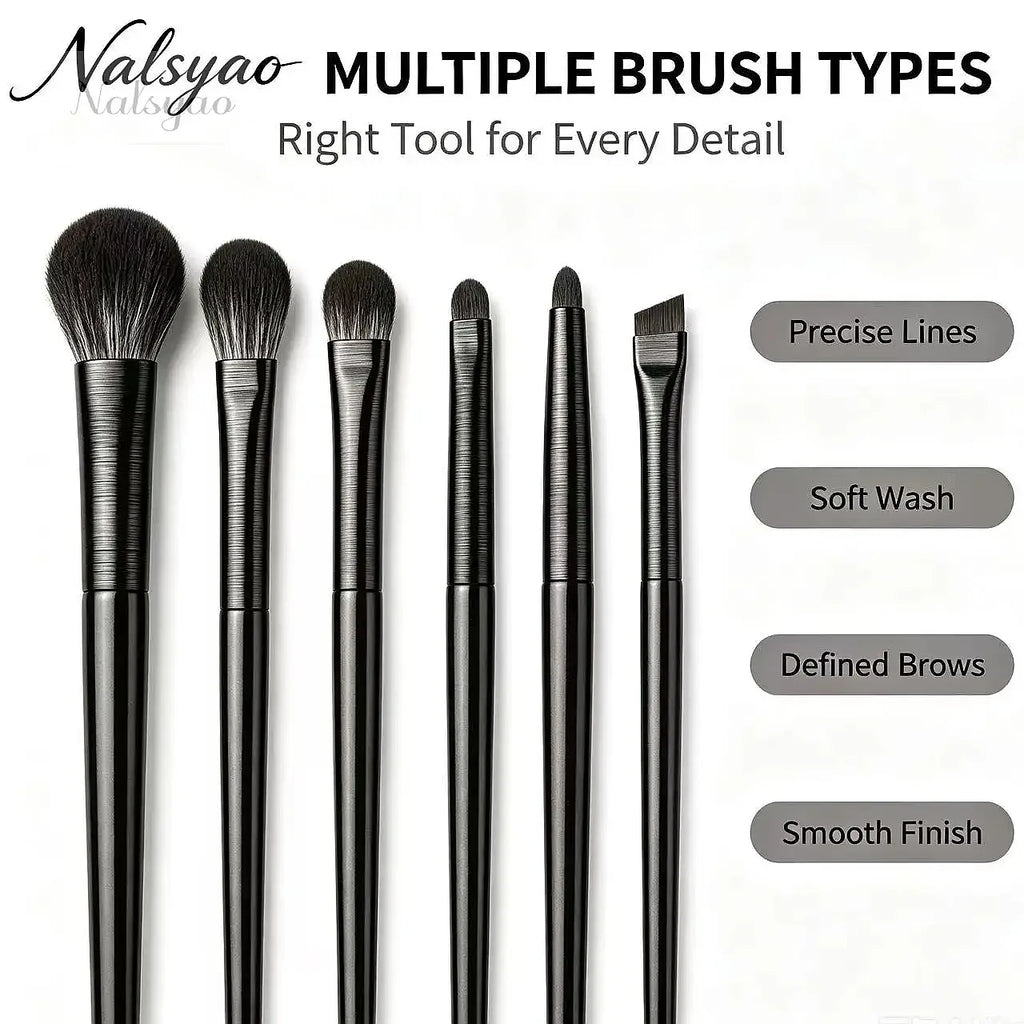 Makeup Brushes Set for Eyes – Natural Eyeshadow, Eyebrow, Contour, Eyeliner & Detail Blending Tools