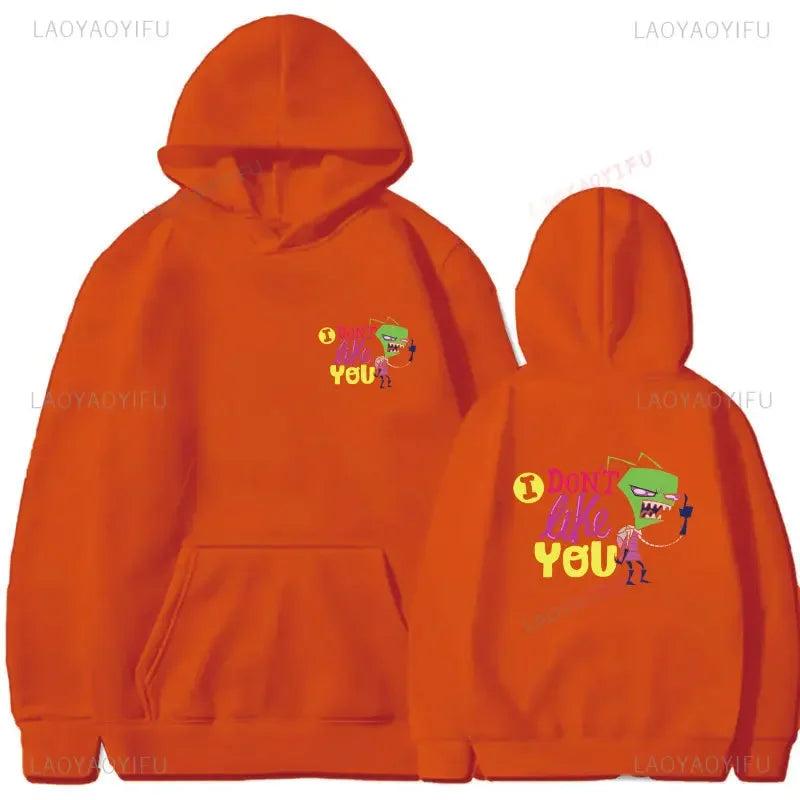 Happy Gir Classic Hip Hop Cool Thermal Hoodie Invader Zim Gaz Membrane Animated Leisure Tracksuit Autumn and Winter Fleeces