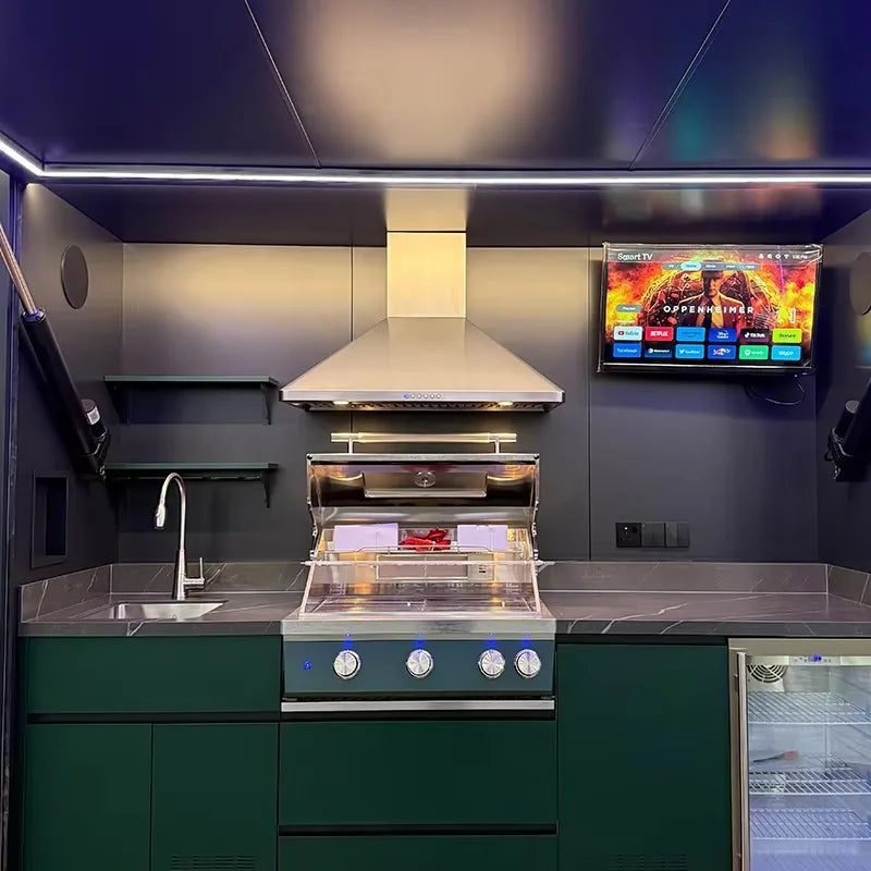 Customized Modular Outdoor Kitchen Villa  Kitchen Cabinets for Outdoor Bbq Grill Island Outdoor Kitchen Bbq Island