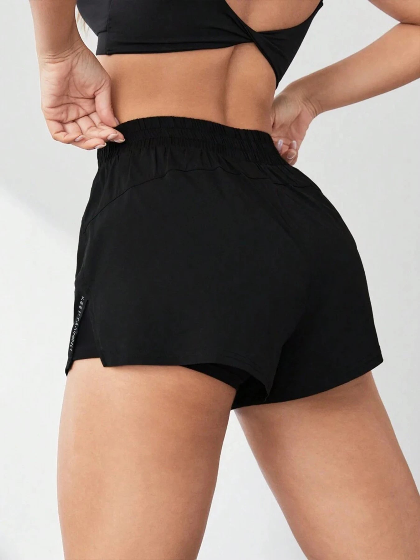 2026 New Style Faux Two-Piece Anti-Exposure Yoga Shorts Sports Shorts Running Fitness Tennis Casual Basic Sports Pants Women's