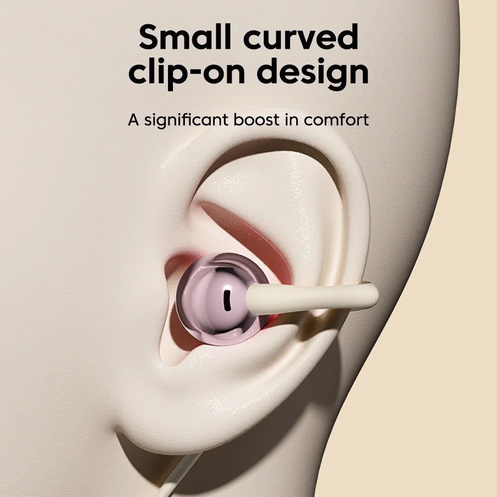 Clip-on Type C&3.5mm Wired Control Headphones HIFI Sound Sports Earbuds Gaming Headsets Earphones in HD Mic For iPhone 15 16 17