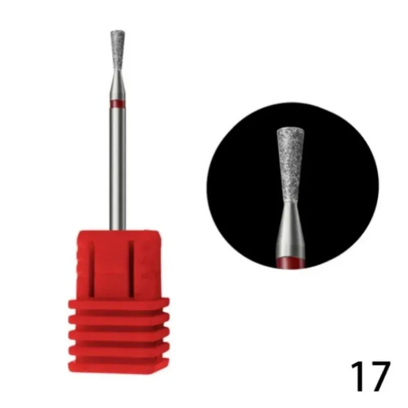 Flame Cone Cuticle Clean Nail Drill Bit 3/32'', Professional Safety Carbide Diamond Nail Bit Nail Cleaner for Cuticle Dead Skin