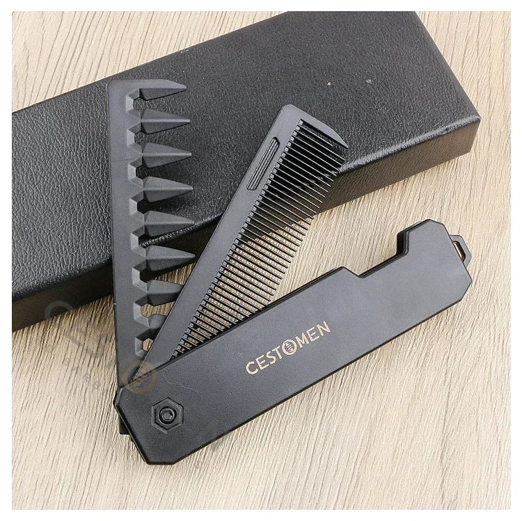 New 1/2/3 in 1 Pocket Folding Combs Plastic Wide Tooth Oil Head Comb Beard Combing Barber Clipper Comb Salon Hair Styling Tools