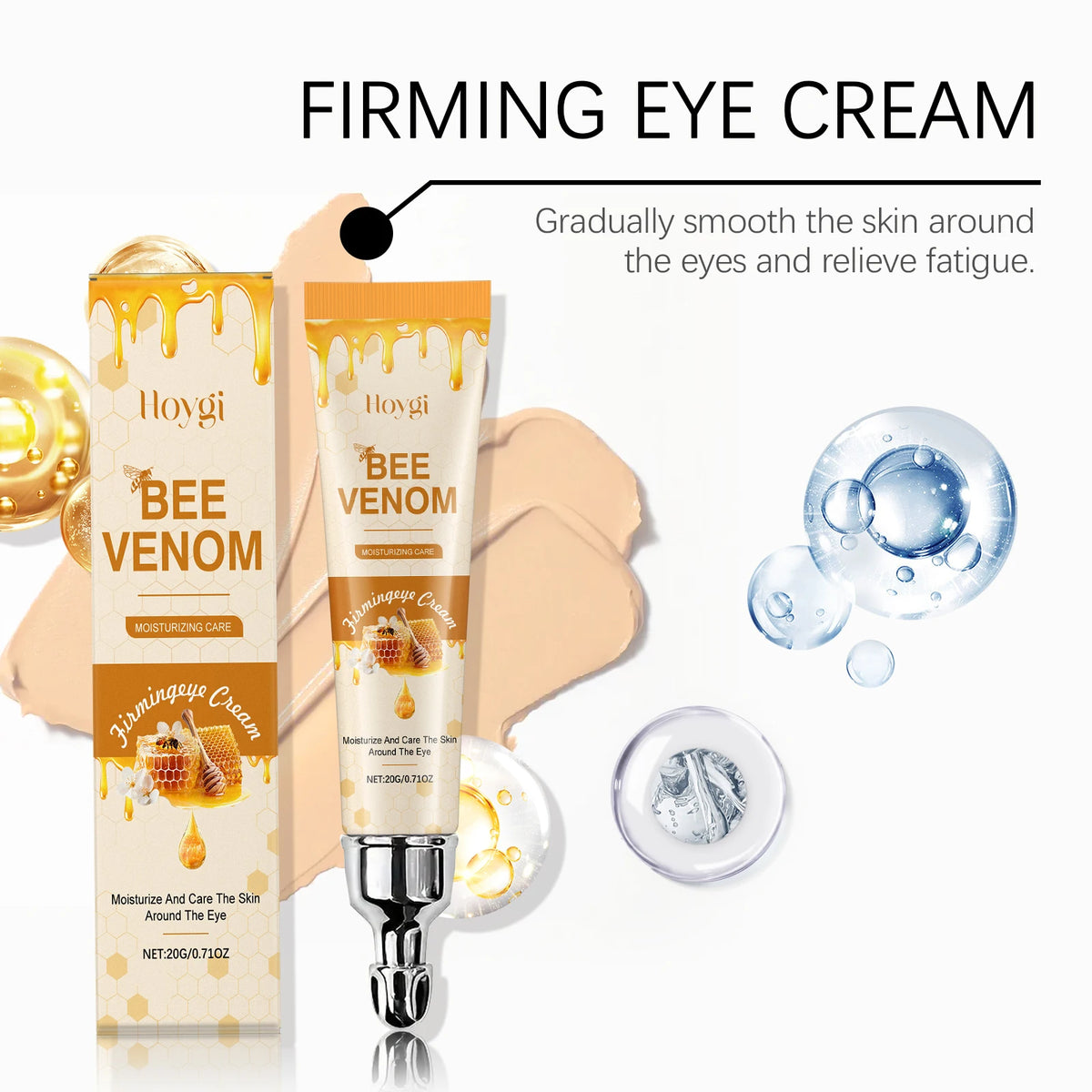 Bee Venom Eyes Cream Massage Under Eyes Dark Circles Remove Reduce Eye Fine Lines Increase Elasticity Moisturizing Eye Skin Care