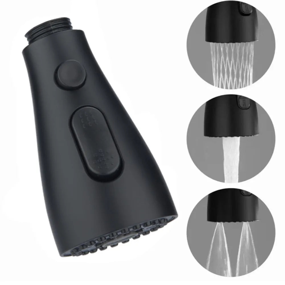 Faucet Sprayer Head Shower Nozzle Kitchen Sink Pull-out Faucet Kitchen Spare Replacement Tap Sprayer 3 Modes 1/2" Connection