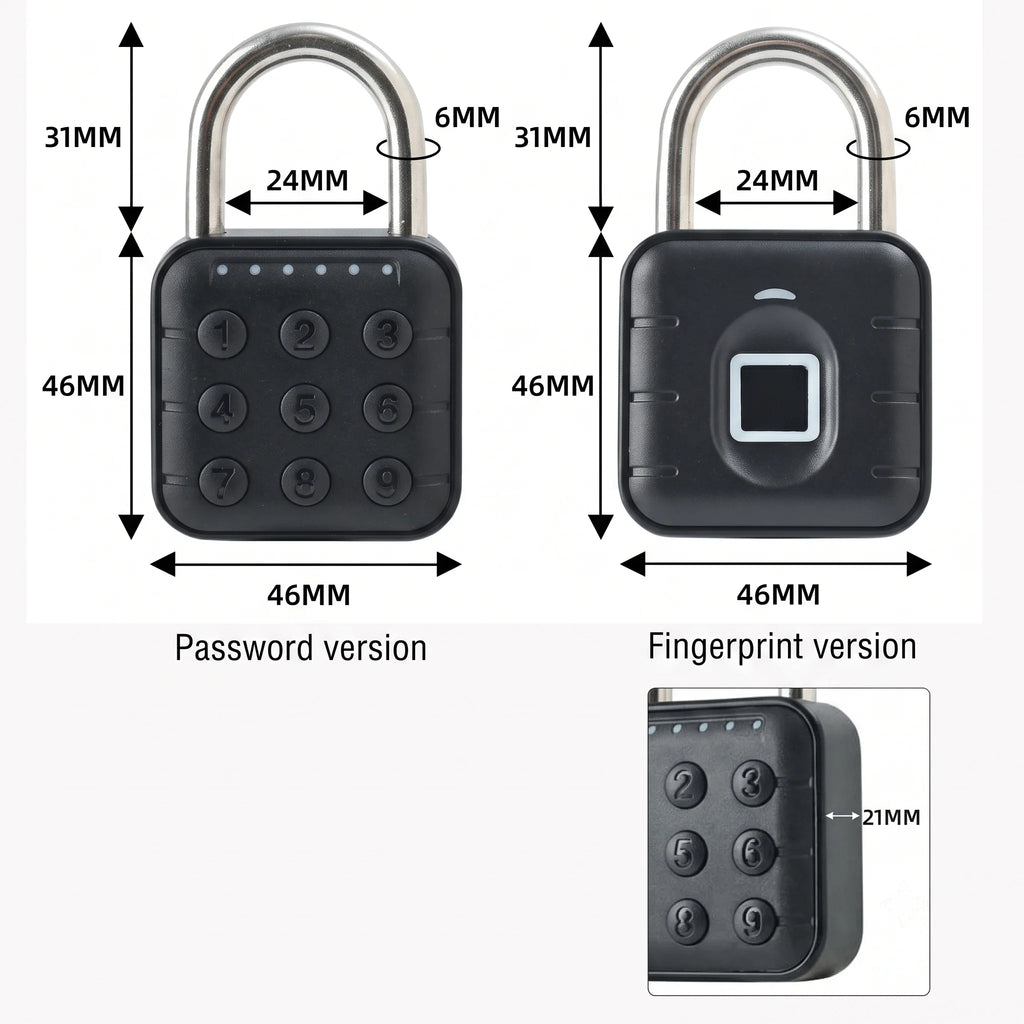 Electronic Lock Tuya Bluetooth Fingerprint Padlock Digital Luggage Lock APP Temporary Password Remotely IP67 Decompression Toys