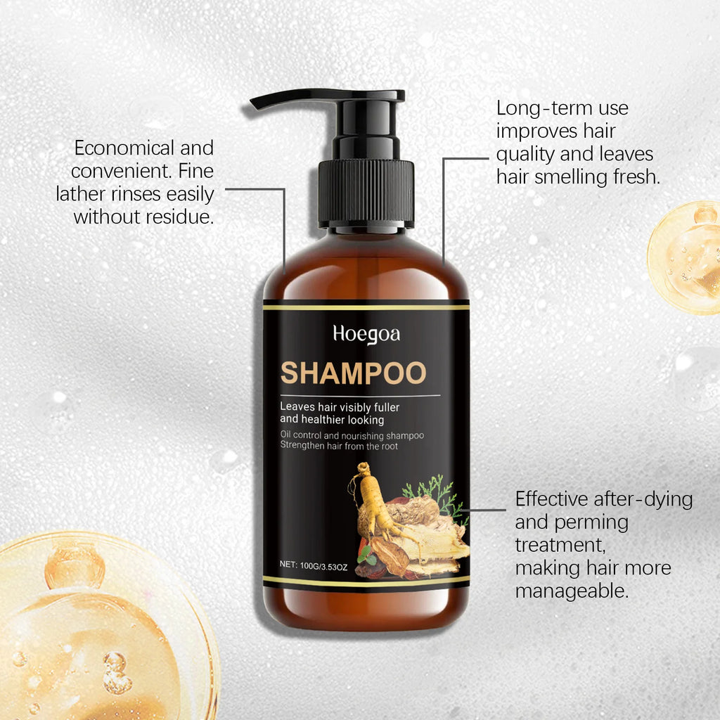 Ginseng Polygonum Multiflorum Shampoo Refreshing Oil Control Anti Dandruff Reduce Loss Repair Damaged Thicken Volumizing Hair