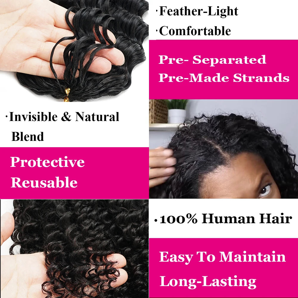 Deep Wave Crochet Hair Extensions – Multiple Colors & Pack Sizes