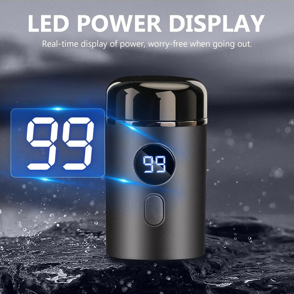 Men Electric Mini Shaver Rechargeable Type-c Charging Car Portable Led Digital Display Wet & Dry Shaver Men Women Home Razor